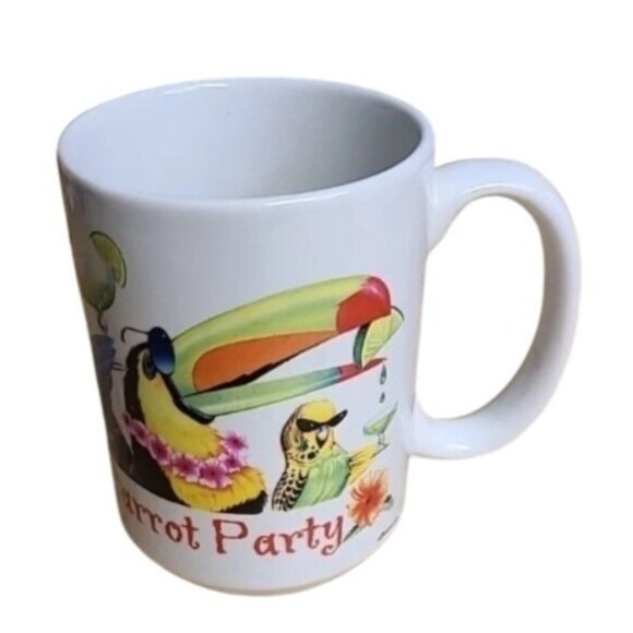 Caribbean Soul Parrot Party Tropical Birds Cocktails Ceramic Coffee Mug 8oz - Picture 10 of 14